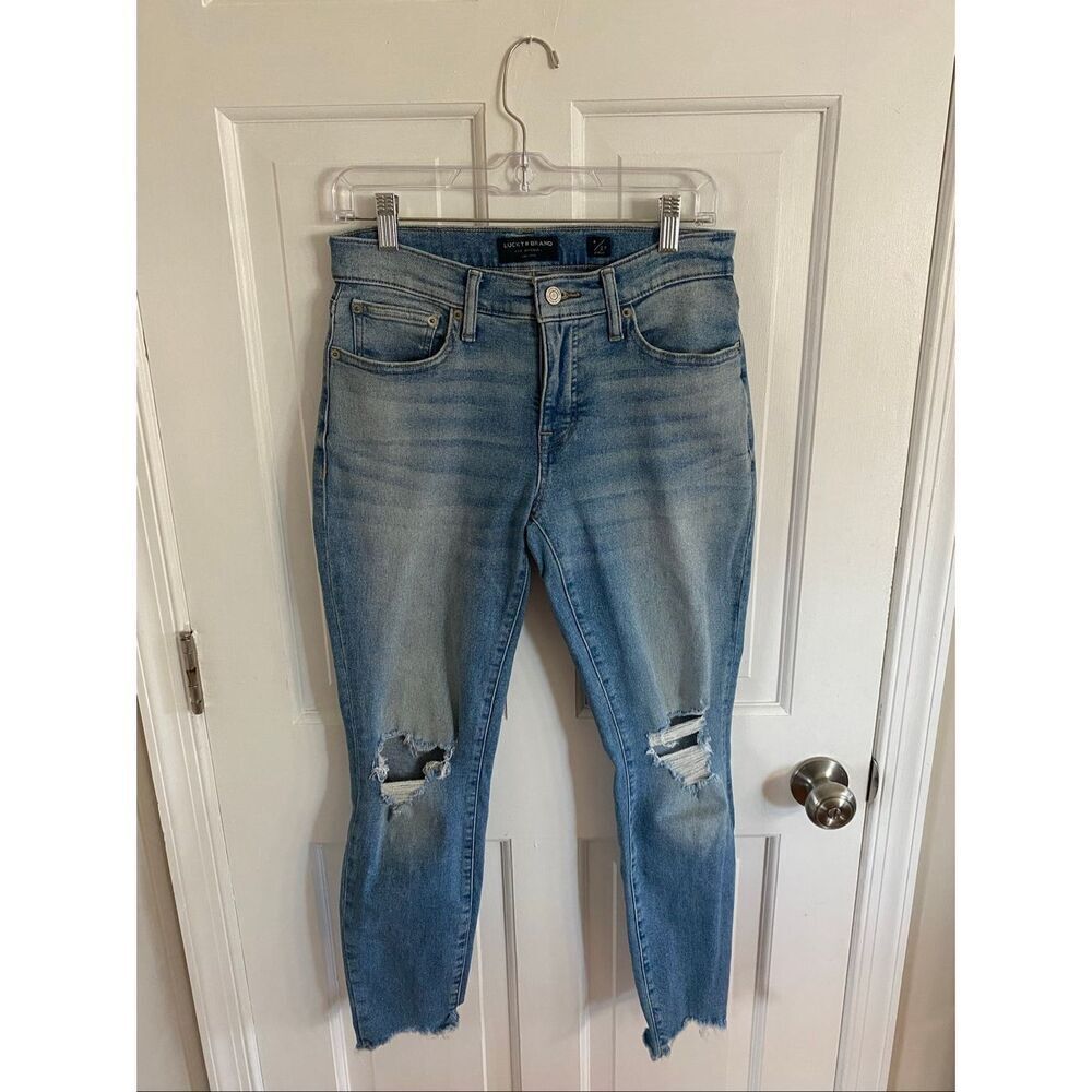 Lucky Brand Ava mid rise distressed ankle jeans size 4/27